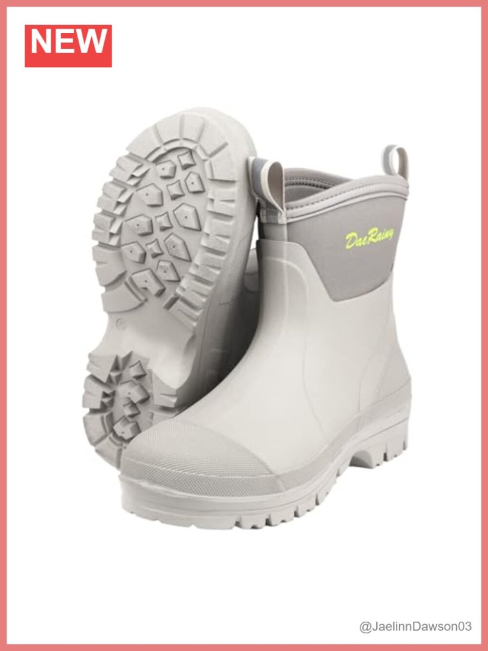 Waterproof Ankle Rain Boots Neoprene Rubber Garden Shoes Pull-On Outdoor